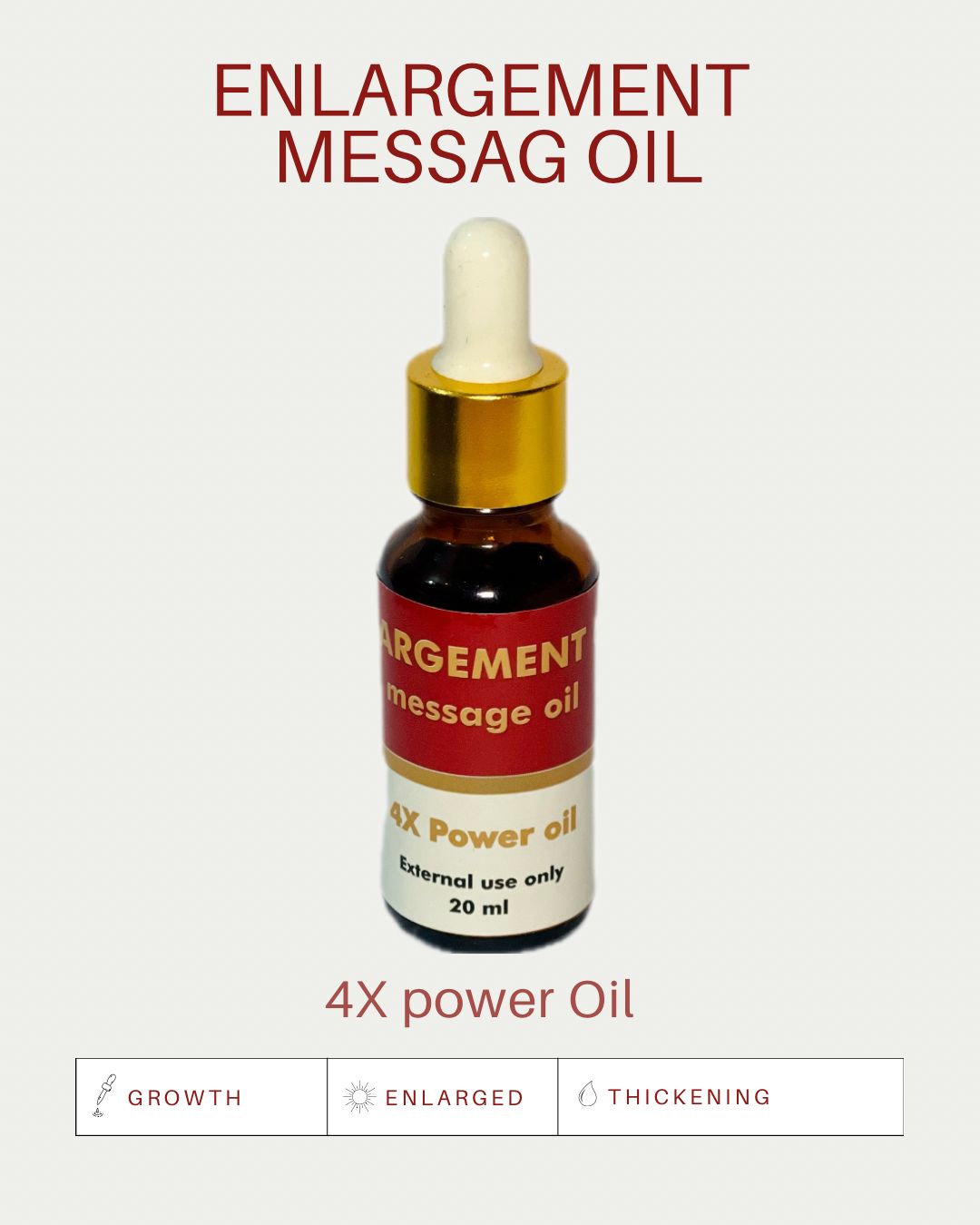 Enlargement Massage Oil - 4X Power Oil Herbal (20ML)