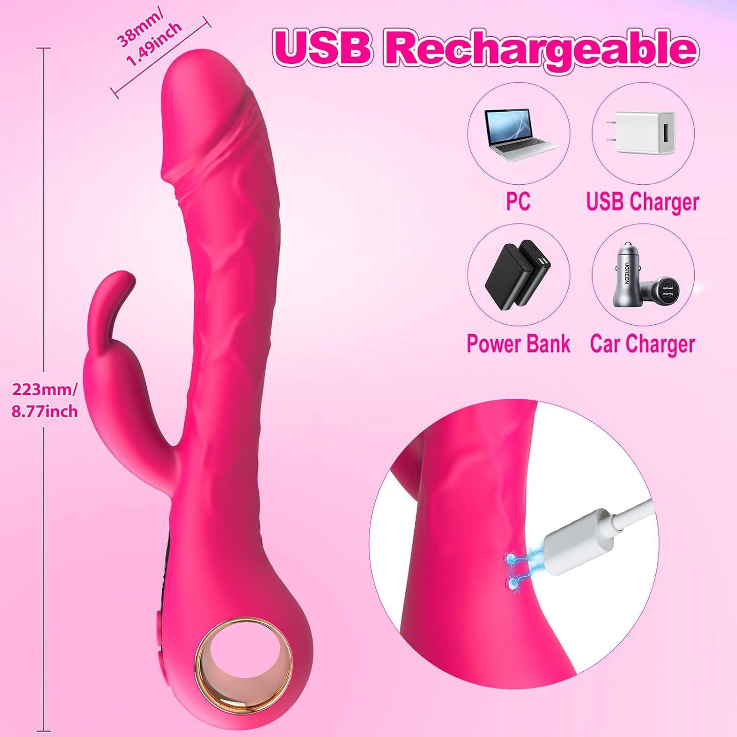 Dual Stimulation Rechargeable Rabbit Vibrator